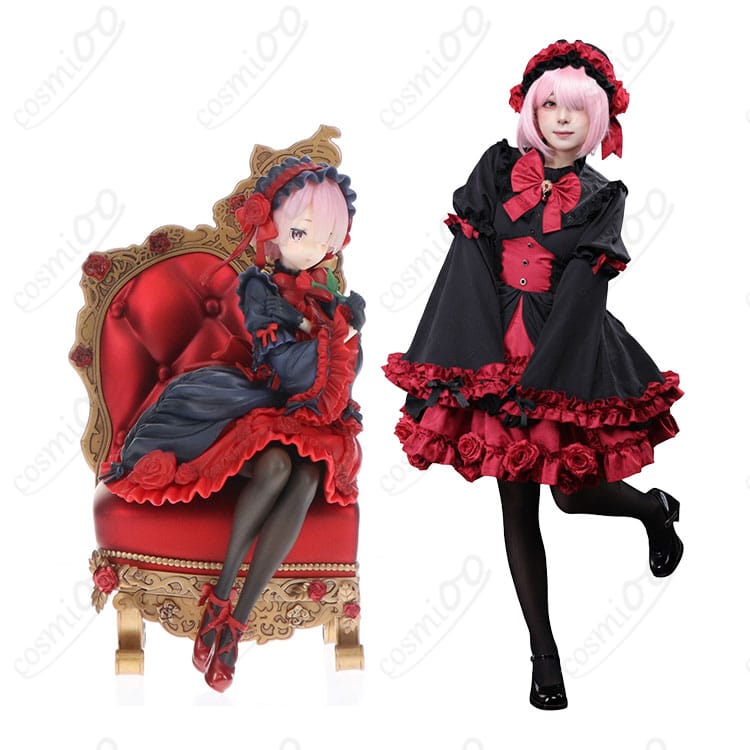 ラム「ゴシックドレス」コスプレ衣装 全身イメージ|Re:ゼロから始める異世界生活 高品質コスプレ撮影に最適