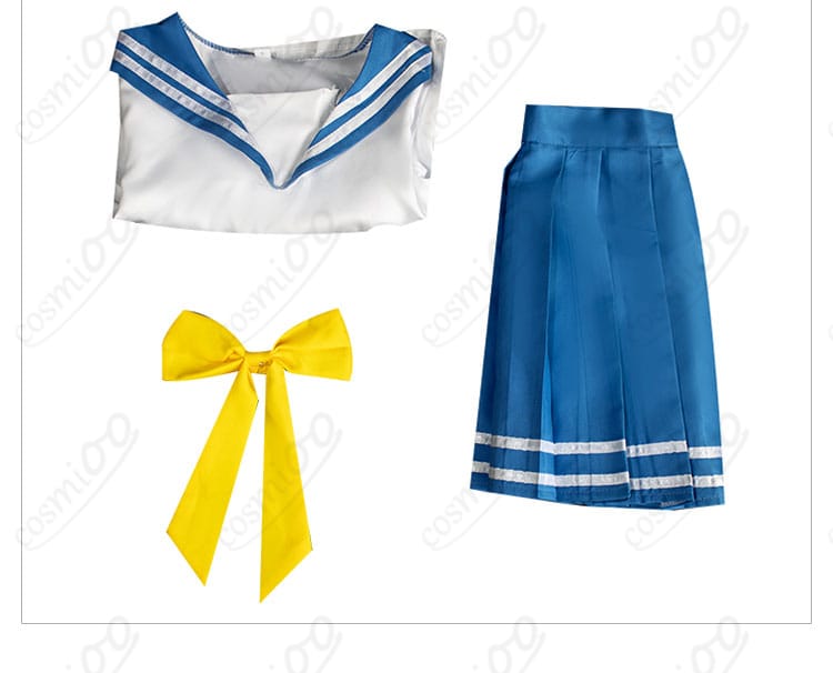 らき☆すた 泉こなた 夏服 コスプレ衣装 セット内容展示|トップス・スカート・スカーフのフルセットを一目で確認