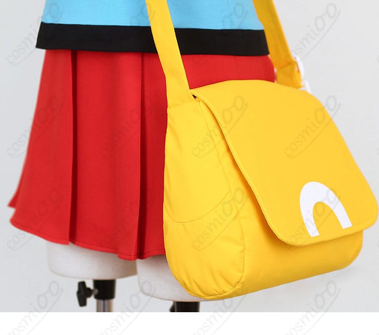 リーフ コスプレ 斜め掛けバッグ 側面細部図|高品質素材と精密な縫製を確認