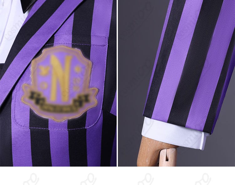 ネヴァーモア学園制服 コスプレ衣装 胸章装飾ディテール図|ネヴァーモア学園の紋章を高精度で再現