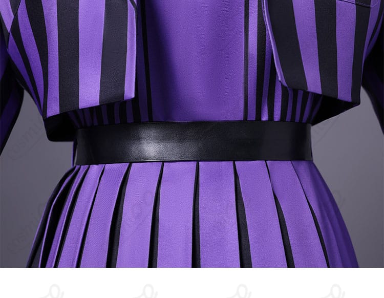 ネヴァーモア学園制服 コスプレ衣装 ウエスト装飾ディテール図|ベルト部分の丁寧な縫製とデザイン性が魅力