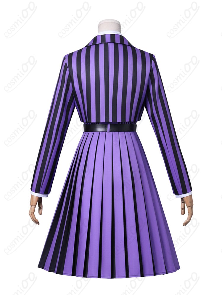 ウェンズデー イーニッド・シンクレア ネヴァーモア学園制服 コスプレ衣装 背面全体図|後ろ姿まで忠実に再現されたデザイン