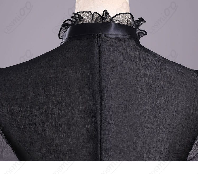 ウェンズデー・アダムス コスプレ衣装 背面装飾ディテール|背面の装飾構造と縫製のこだわりを紹介。