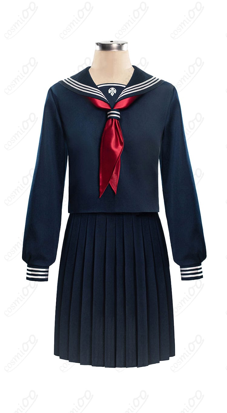 深水雛子 制服 コスプレ衣装 正面図|整ったシルエットと昭和風デザインを再現した正面全体写真