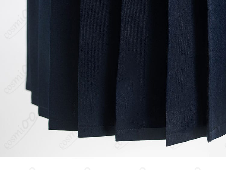 深水雛子 制服 コスプレ衣装 スカート装飾ディテール|プリーツスカートの縫製と素材感が伝わる高品質写真