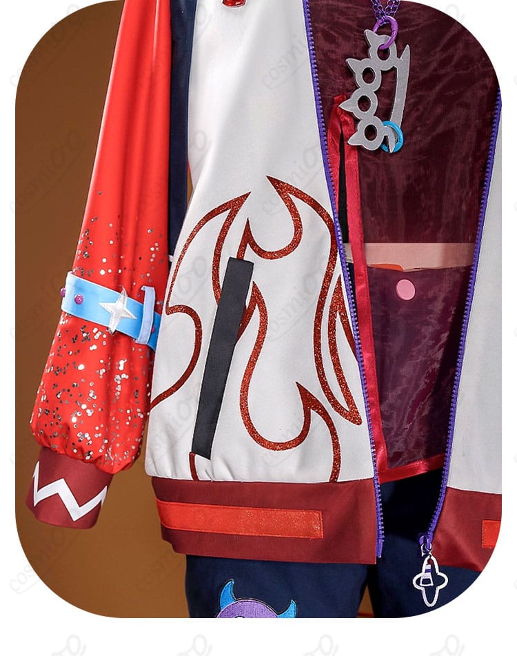 天城燐音 コスプレ衣装 外套のジッパー装飾ディテール|高級感ある質感再現