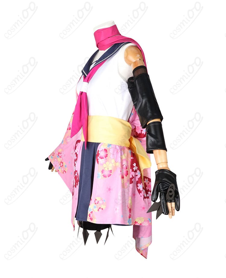 ブルーアーカイブ 久田イズナ コスプレ衣装 左側面図|細部までこだわった忍者スタイル衣装