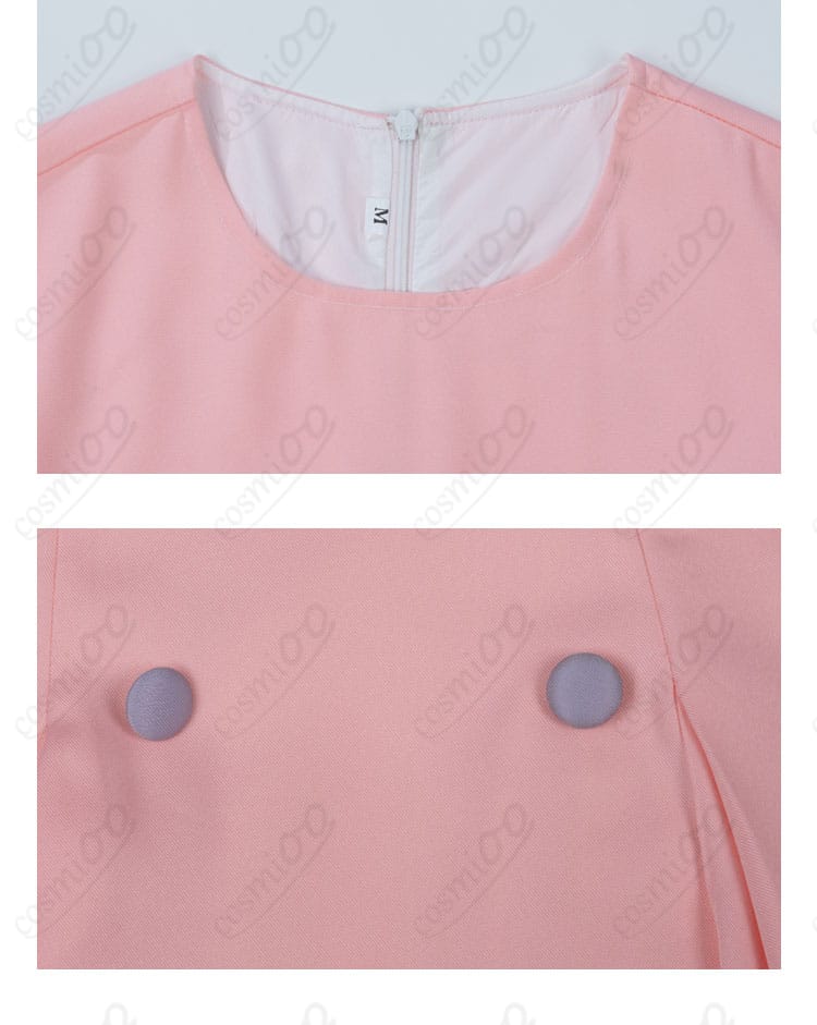 木之本桜 コスプレ衣装 襟とボタンのディテール|清楚な印象を与える襟元と装飾ボタン