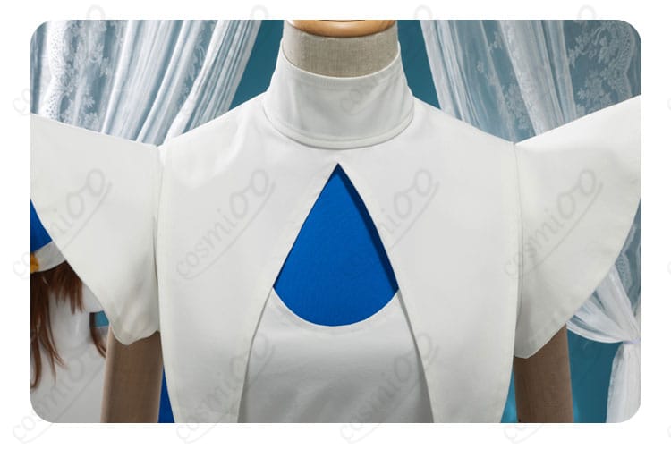 木之本桜 ピエロ風コスプレ衣装 衣襟部分の装飾細部。丁寧な縫製と高品質素材が特徴。