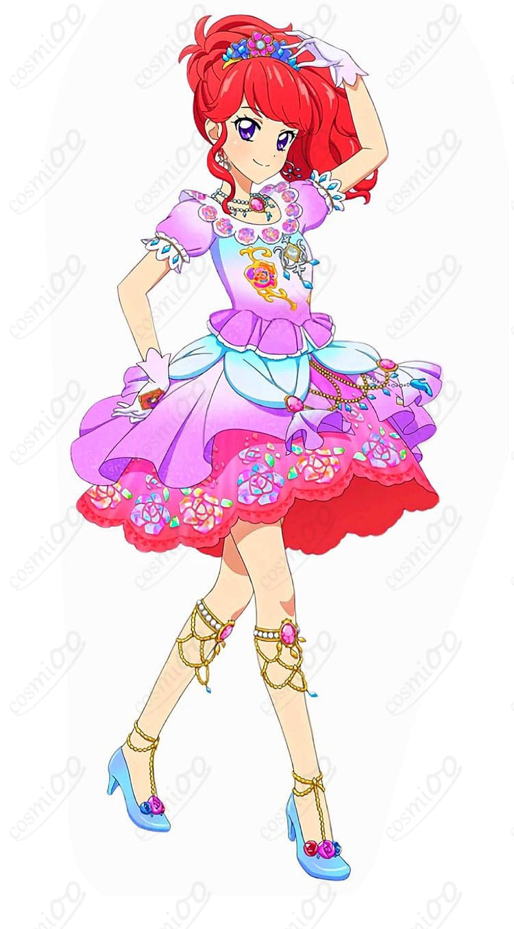 アイカツ!紅林珠璃「情熱の赤いバラ」コスプレ衣装 正面全身画像|高品質ドレス・フラメンコ風デザインを再現。