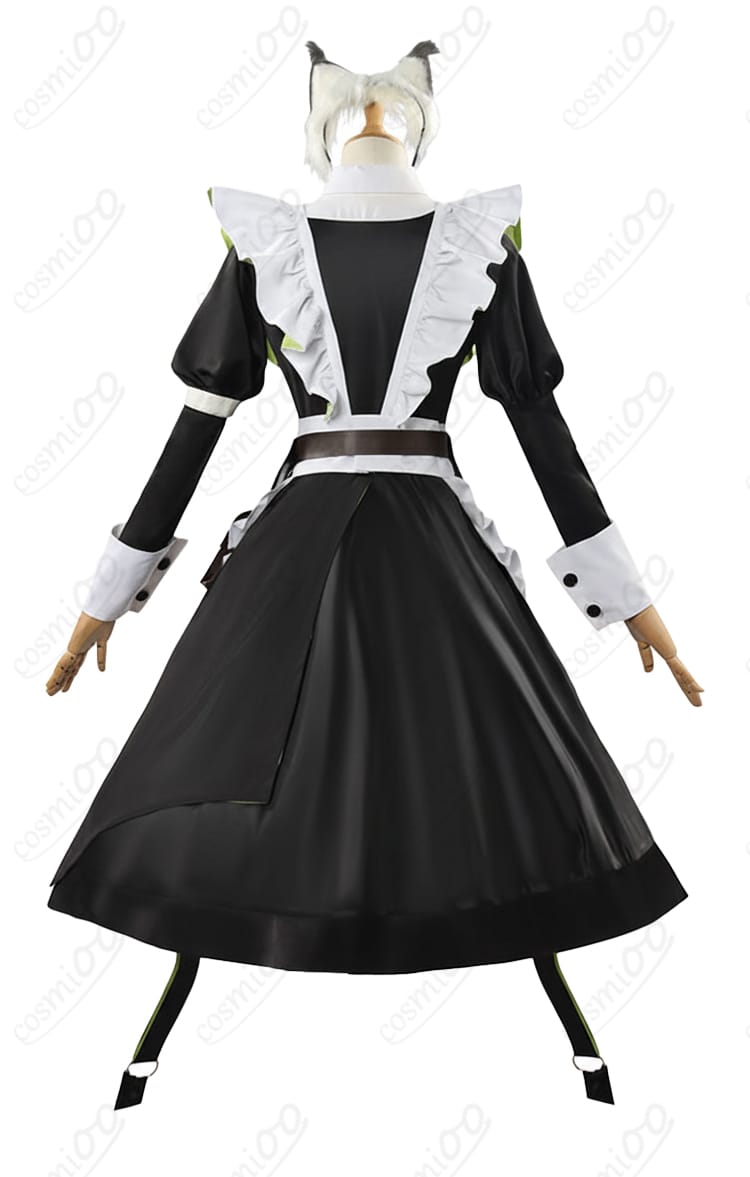 アークナイツ ケルシー『時遺』コスプレ衣装 背面図|エプロンのリボンと装飾が可憐に映えるデザイン。