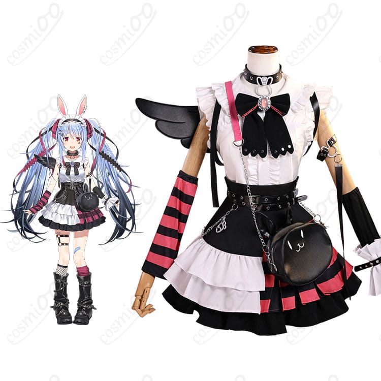 ホロライブ 兎田ぺこら 堕天使パンク衣装 コスプレ 衣装全体とキャラクターイメージ