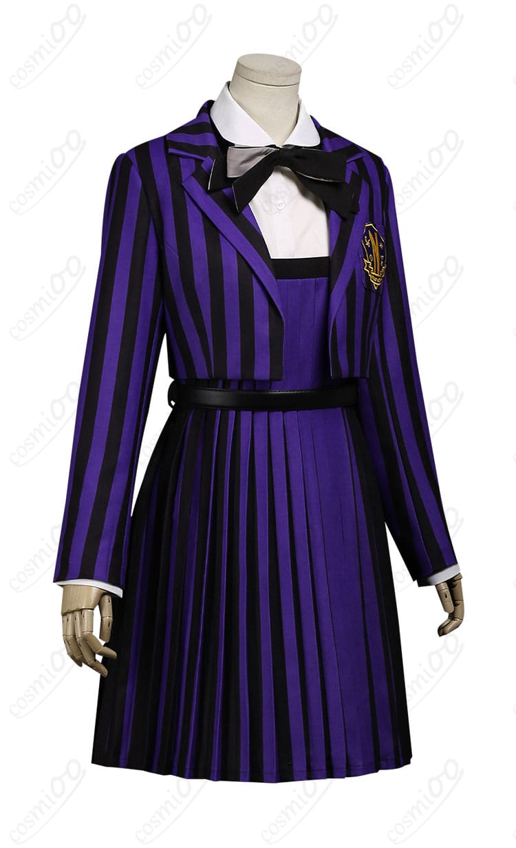 ウェンズデー イーニッド・シンクレア コスプレ衣装 側面図|立体感のあるシルエットと美しいラインを再現