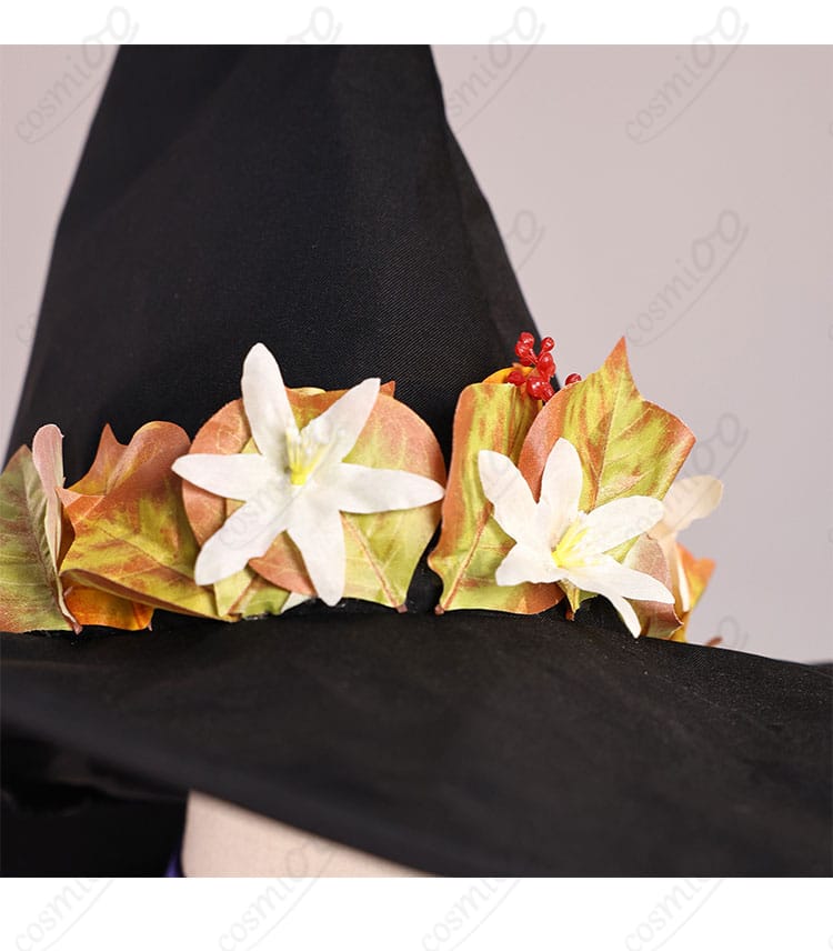 ハロウィン帽子 叶と葉の飾り付きディテール|可愛い葉っぱ装飾がポイント
