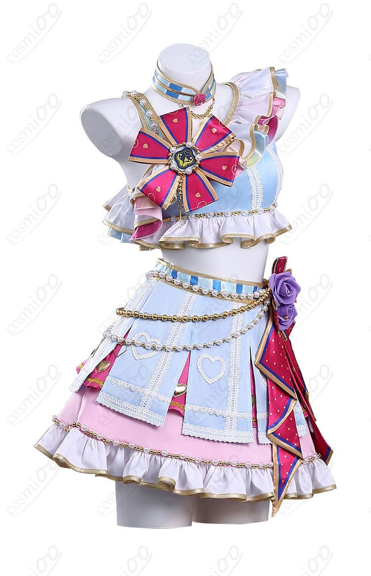 霧矢あおい コスプレ衣装 側面図。スカートや腰飾りの立体感をしっかり再現。