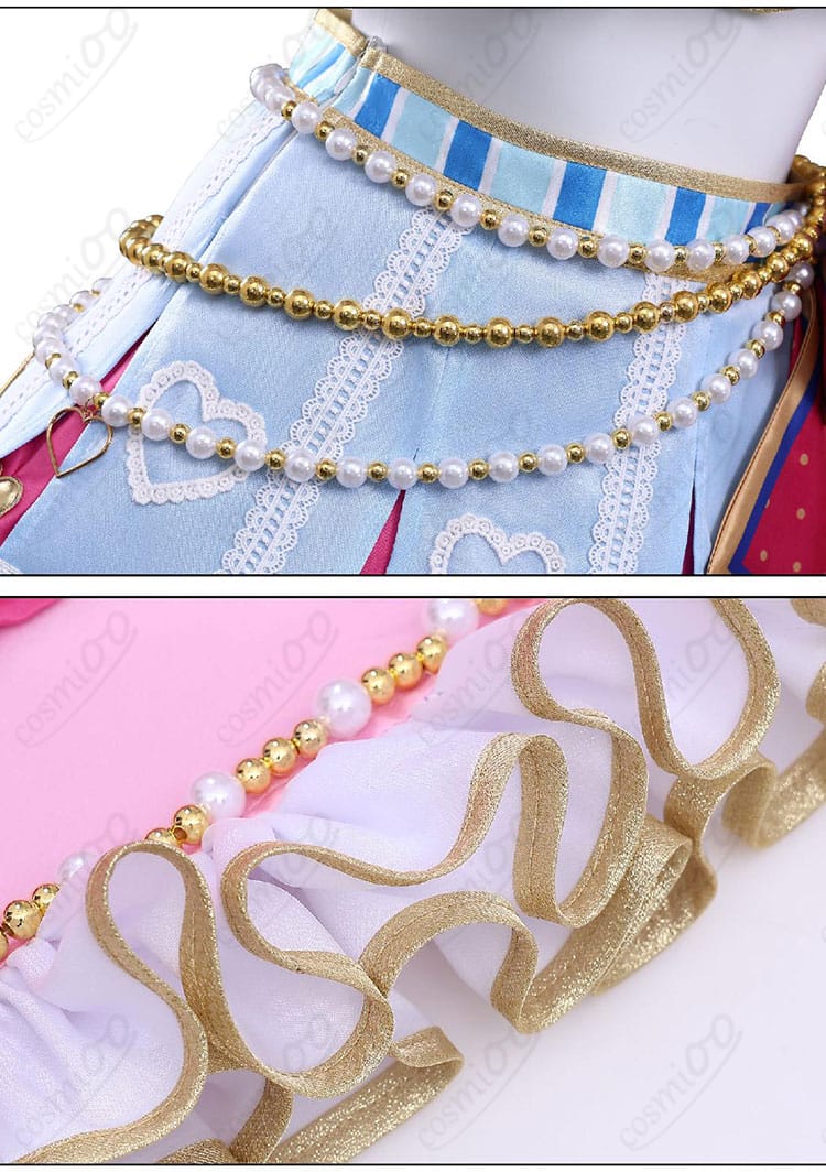 霧矢あおい コスプレ衣装 腰とスカート裾部分の装飾。アイカツの世界観を忠実に再現。