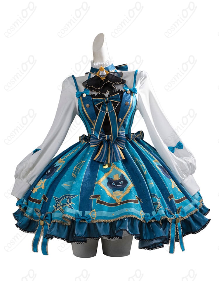 原神 リネット コスプレ衣装 正面全体図。上品なメイド風ワンピースデザインを忠実に再現。