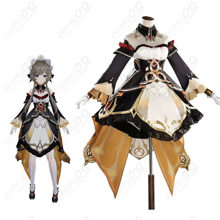 原神 サンドローネ コスプレ衣装 キャラクター人物と衣装全体図|冷静で機械的な雰囲気を再現した高品質デザイン。イベント撮影にもおすすめ。