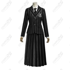 ウェンズデー・アダムス ネヴァーモア学園制服 コスプレ衣装（シーズン2モデル）高再現フルセット - 4枚目の画像（サムネイル）