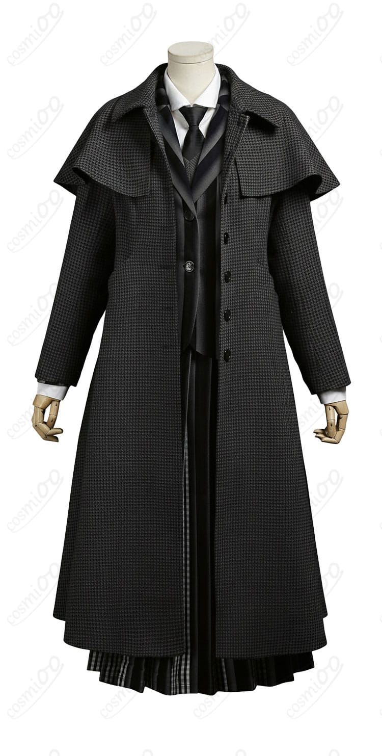 ウェンズデー・アダムス コスプレ衣装 正面全体図|ネヴァーモア学園制服のデザインを忠実再現