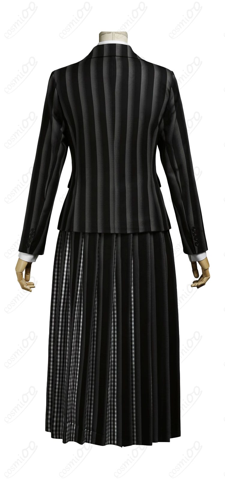 ウェンズデー・アダムス コスプレ衣装 背面装飾ディテール|コートの縫製やシルエットを丁寧に再現