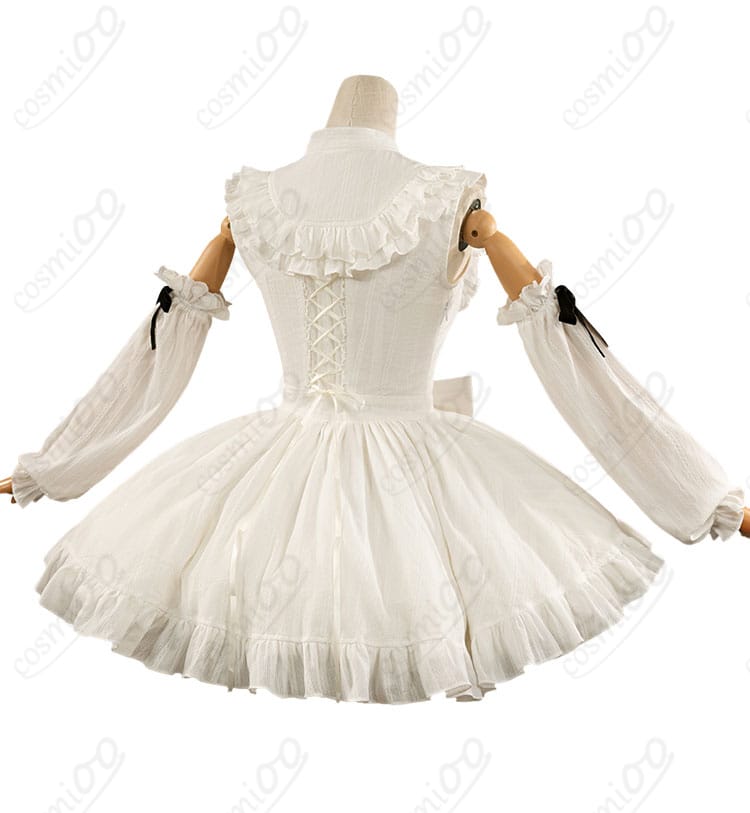 初音ミク ヴィンテージドール コスプレ衣装 背面全体図・フリルとリボンの美しい仕上がり