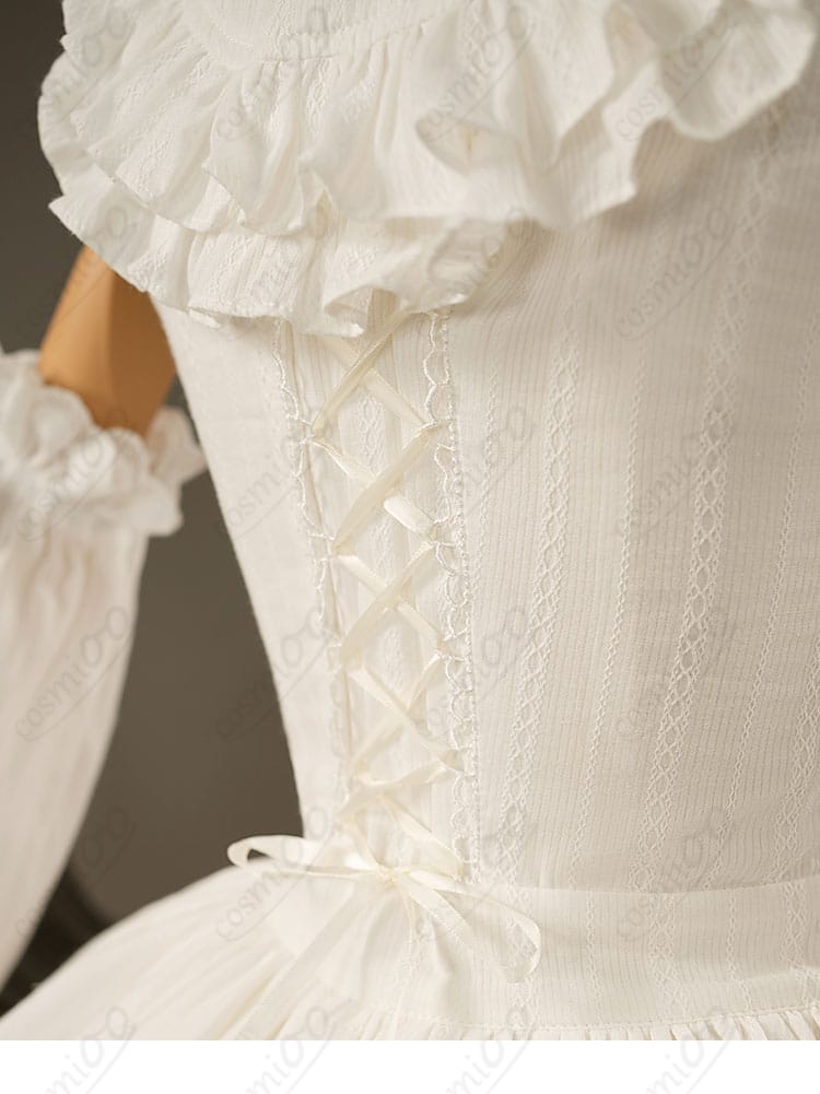 初音ミク コスプレ衣装 背面装飾ディテール・リボンとレースの繊細なデザイン