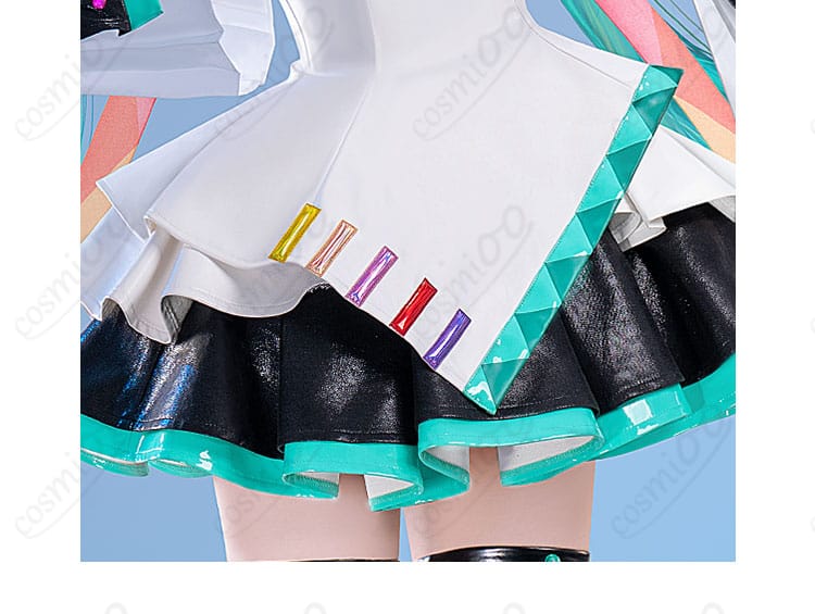 初音ミク EXPO10th コスプレ衣装 スカート装飾部分のディテール|鮮やかなカラーと立体デザイン