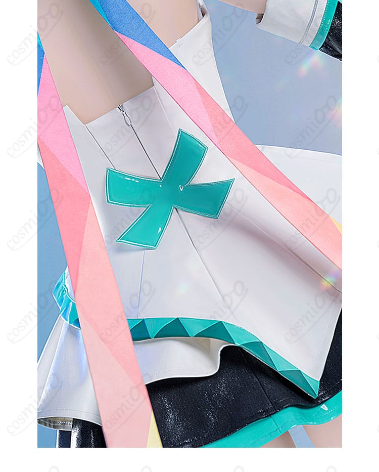 初音ミク EXPO10th コスプレ衣装 背面装飾細部|背中のリボンやライン装飾を高精度再現