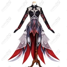 原神 ロノヴァ（死の執政）コスプレ衣装｜黒×深紅の荘厳デザイン・フルセット - 1枚目の画像（サムネイル）
