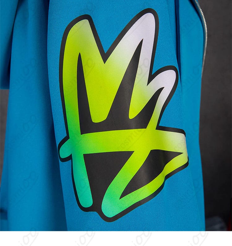 ポケモンレジェンズZ-A デウロ コスプレ衣装 右袖模様ディテール|エムゼット団らしい象徴的なデザイン