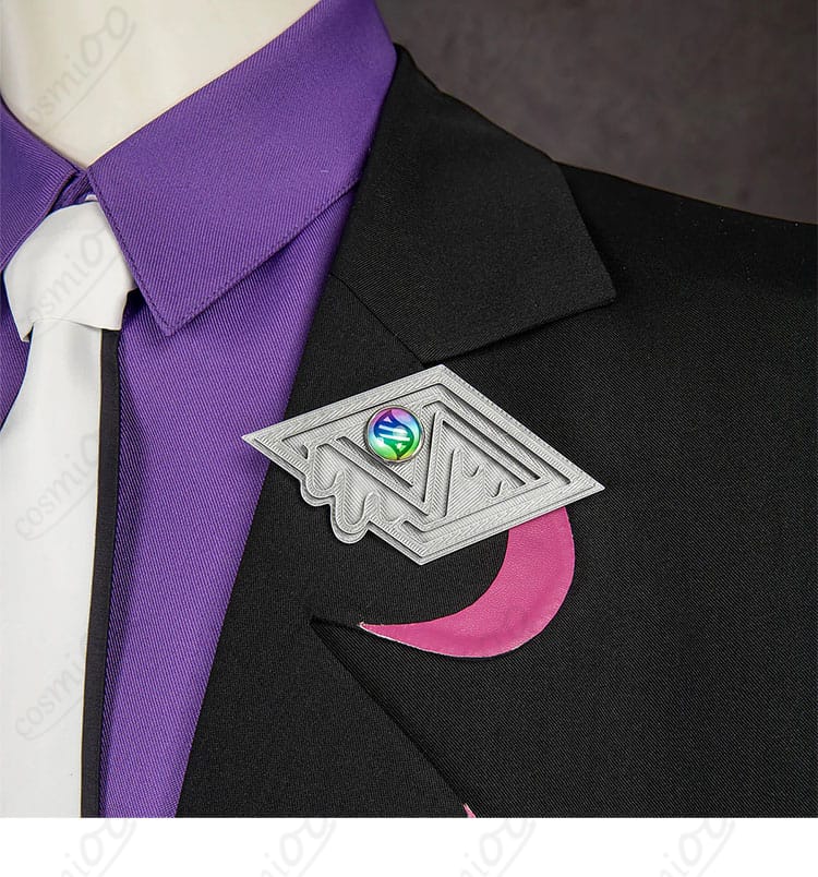 カラスバ コスプレ衣装 外套胸飾ディテール|サビ組ボスらしい威圧感ある胸飾り