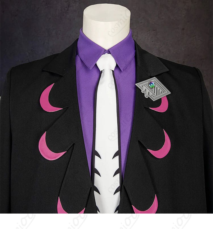 カラスバ コスプレ衣装 ネクタイ装飾ディテール|細部まで忠実に再現されたネクタイデザイン