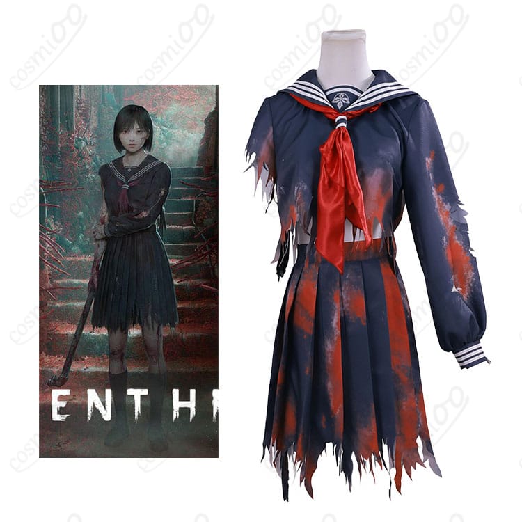 深水雛子「戎ヶ丘の狂犬」コスプレ衣装を着用したキャラクター全身図|サイレントヒルf 高再現コスプレ