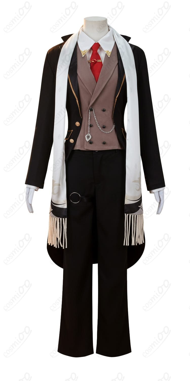 ディルック コスプレ衣装 正面装飾とマフラー細部|胸元とスカーフ部分の高再現デザイン