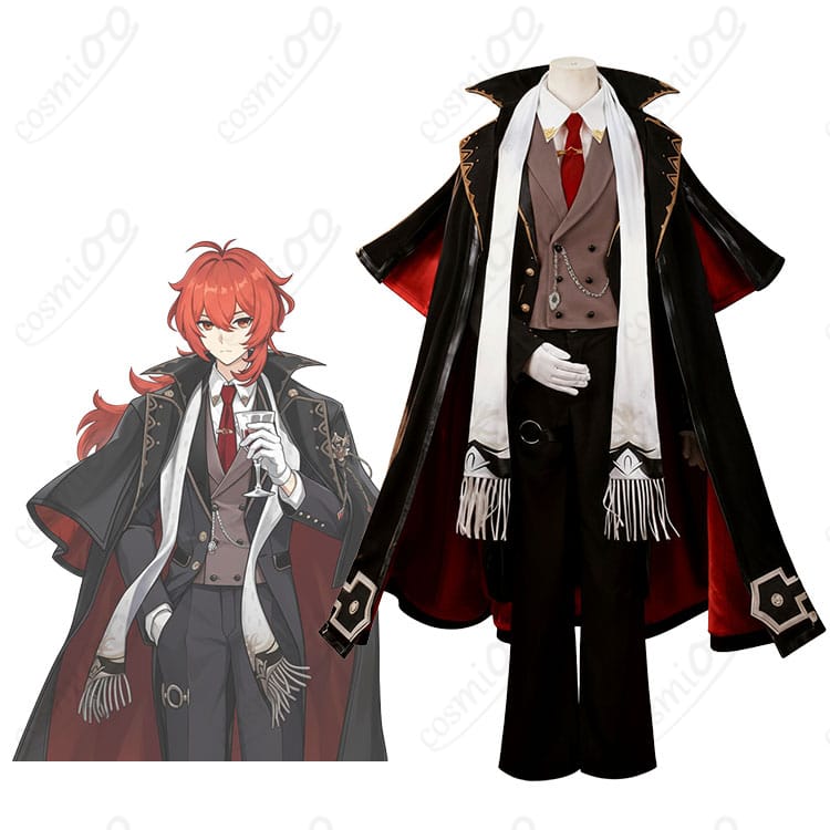 ディルック「璀夜華宴」コスプレ衣装 キャラクター全身と衣装デザインイメージ|原神公式風コスプレ