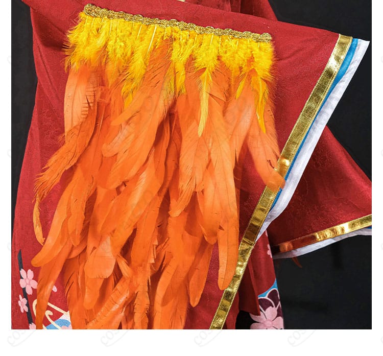 アズールレーン 大鳳 コスプレ衣装 服装衣袖羽毛装饰细节图|羽毛装飾でさらに豪華に