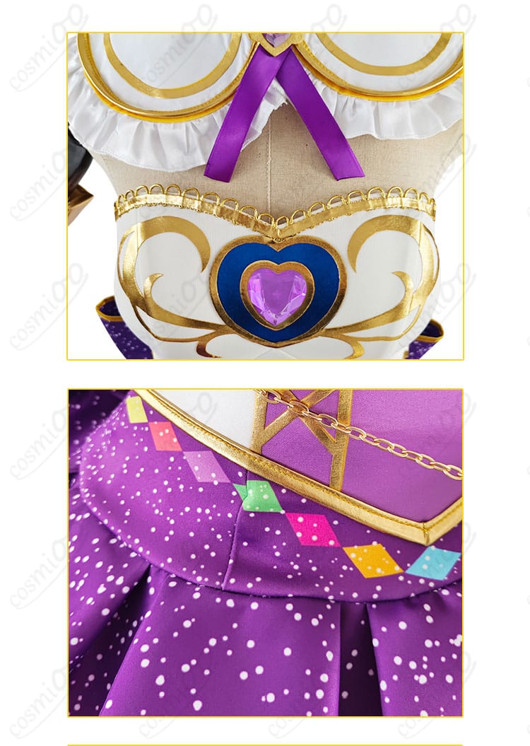 ラブライブ!東條希 コスプレ衣装 领口と腰部装飾ディテール|上品なレースとリボンのデザイン