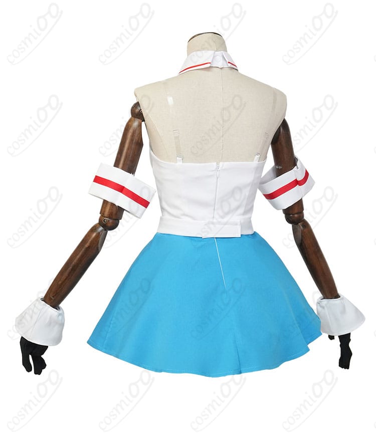 初音ミク「愛属性」コスプレ衣装の側面画像。立体感あるシルエットと色の切り替えをチェック。