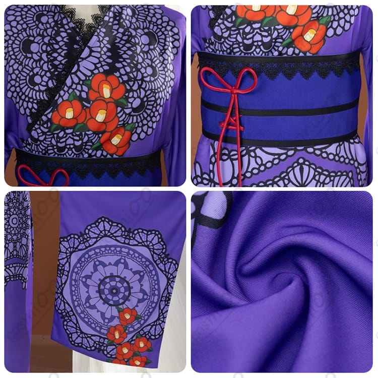 アイカツ！藤堂ユリカ『和の心・ダーク』コスプレ浴衣 高品質フルセット - 4枚目の画像