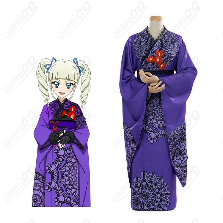 アイカツ!藤堂ユリカ 和の心・ダーク コスプレ衣装 キャラ立ち姿と浴衣デザイン