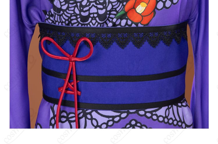 和の心・ダーク コスプレ衣装 腰封(帯)装飾ディテール|華やかな和風デザイン