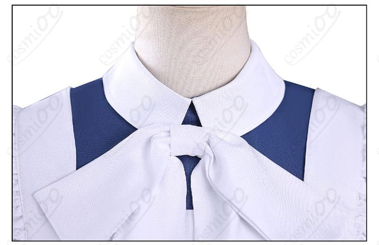 メイド服コスプレ衣装の襟元装飾アップ|高再現デザイン