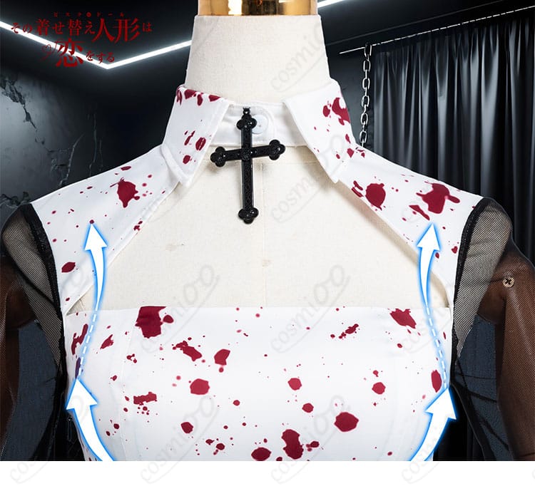 修道服コスプレ衣装 衣襟ディテール|丁寧な装飾と質感