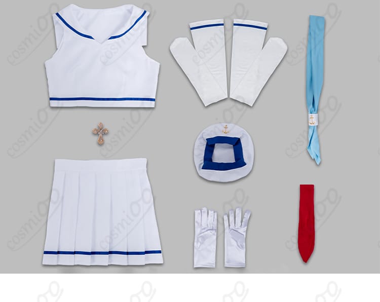 アスナ セーラー服コスプレ衣装 フルセット内容展示｜内容物が一目でわかる