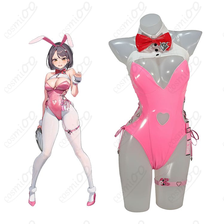 商品服装とキャラクター比較イメージ|ミルク ブルーミングバニー コスプレ衣装