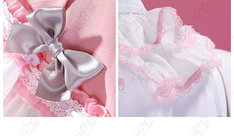 暁山瑞希 コスプレ衣装 リボンと裾装飾ディテール|可愛らしさと上品さを両立したデザイン。