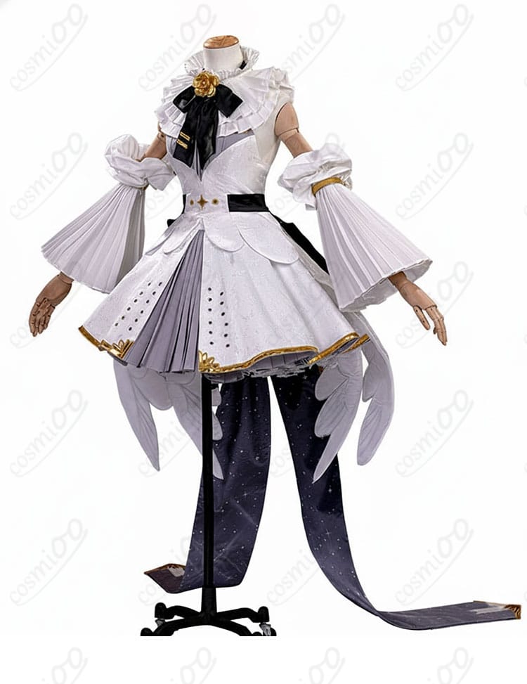 初音ミク プレイオン コスプレ衣装 側面図。優雅なシルエットと立体的な装飾が魅力。