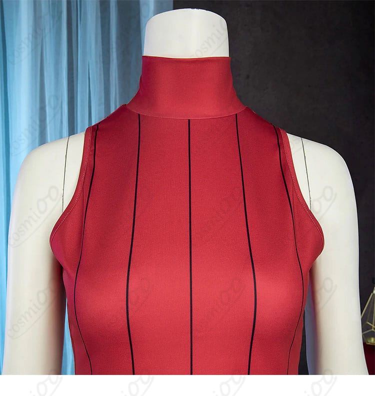 タウニー 赤い衣襟ストライプ背面ディテール|特徴的な模様を忠実再現