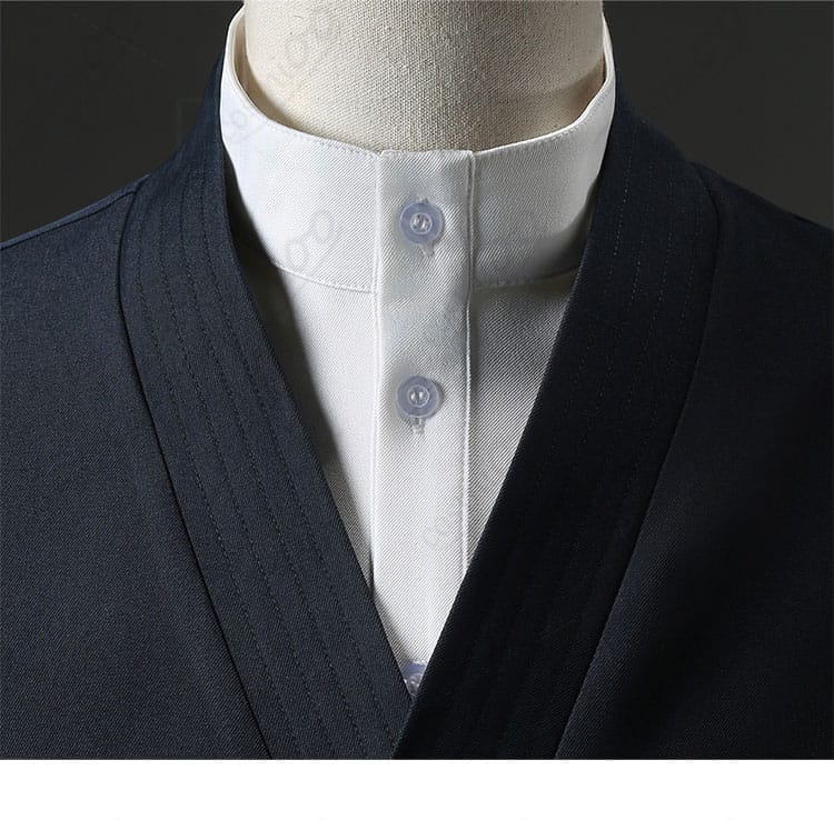 呪術廻戦 禪院直哉 コスプレ衣装 斜襟ディテール画像|縫製の丁寧さと形の美しさが際立つ